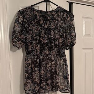 Cyrus Women's Floral Blouse - Black and Pink